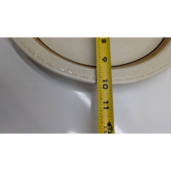 Syracuse China Oval Dinner Plate Speckled Cream Orange Brown Trim Vintage USA - Picture 7 of 10